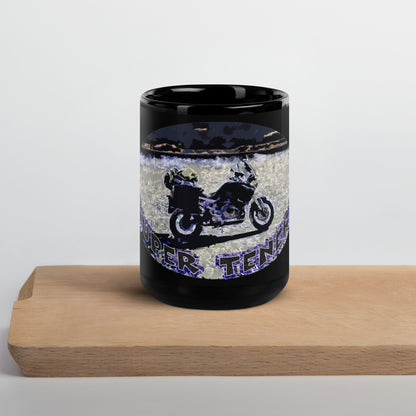 Super Tenere Biker Motorcycle Black Glossy Mug Cup