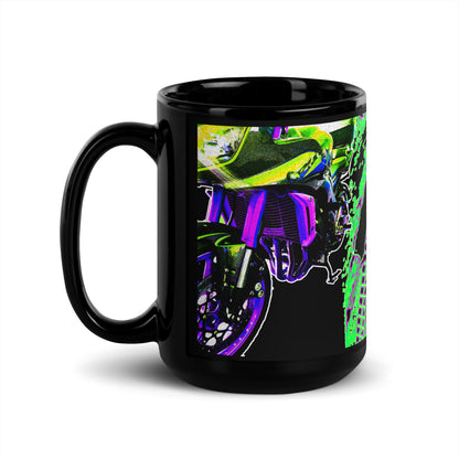 Neon Retro Look Motorcycle Design Mug