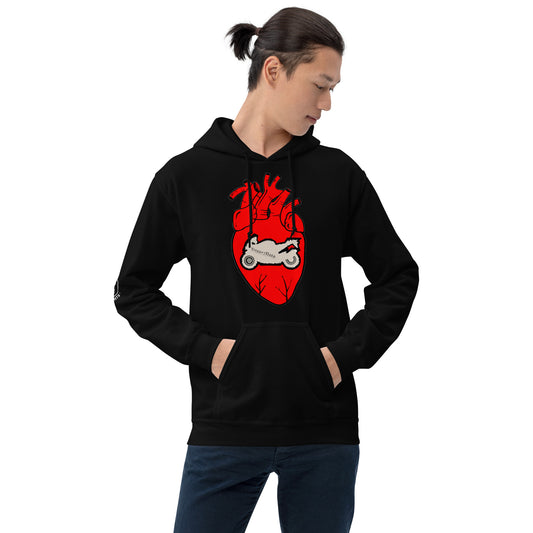 Motorcycle Love Sketch Mens Hoodie