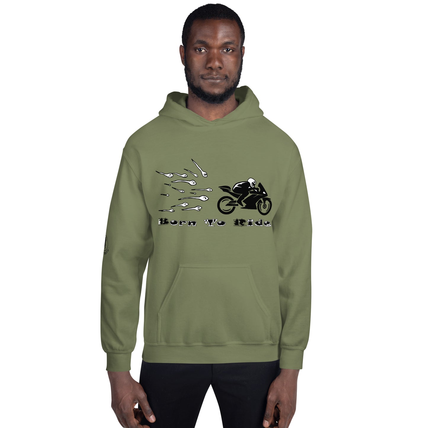 Motorcycle Sketch Birth Conception Mens Hoodie