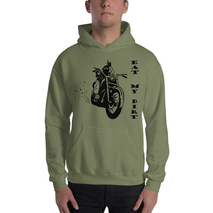 Eat My Dirt Motorcycle Sketch Designed Mens Hoodie