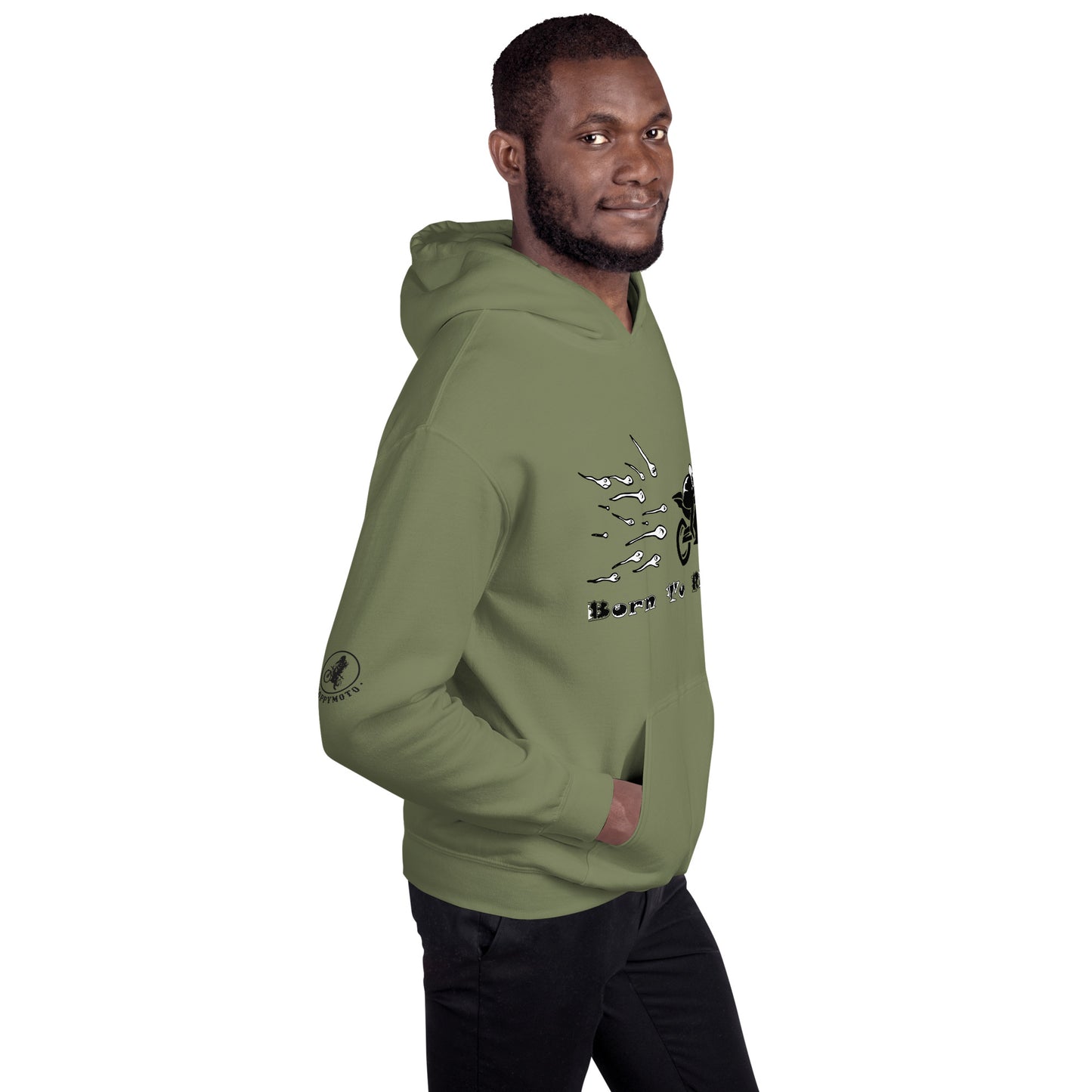 Motorcycle Sketch Birth Conception Mens Hoodie