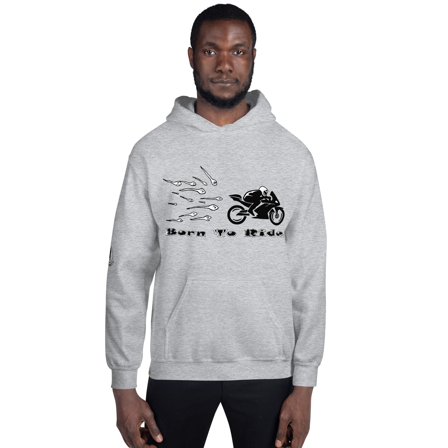 Motorcycle Sketch Birth Conception Mens Hoodie