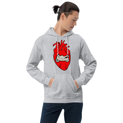 Motorcycle Love Sketch Mens Hoodie