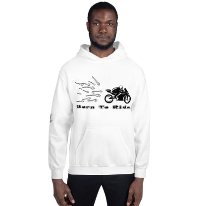 Motorcycle Sketch Birth Conception Mens Hoodie