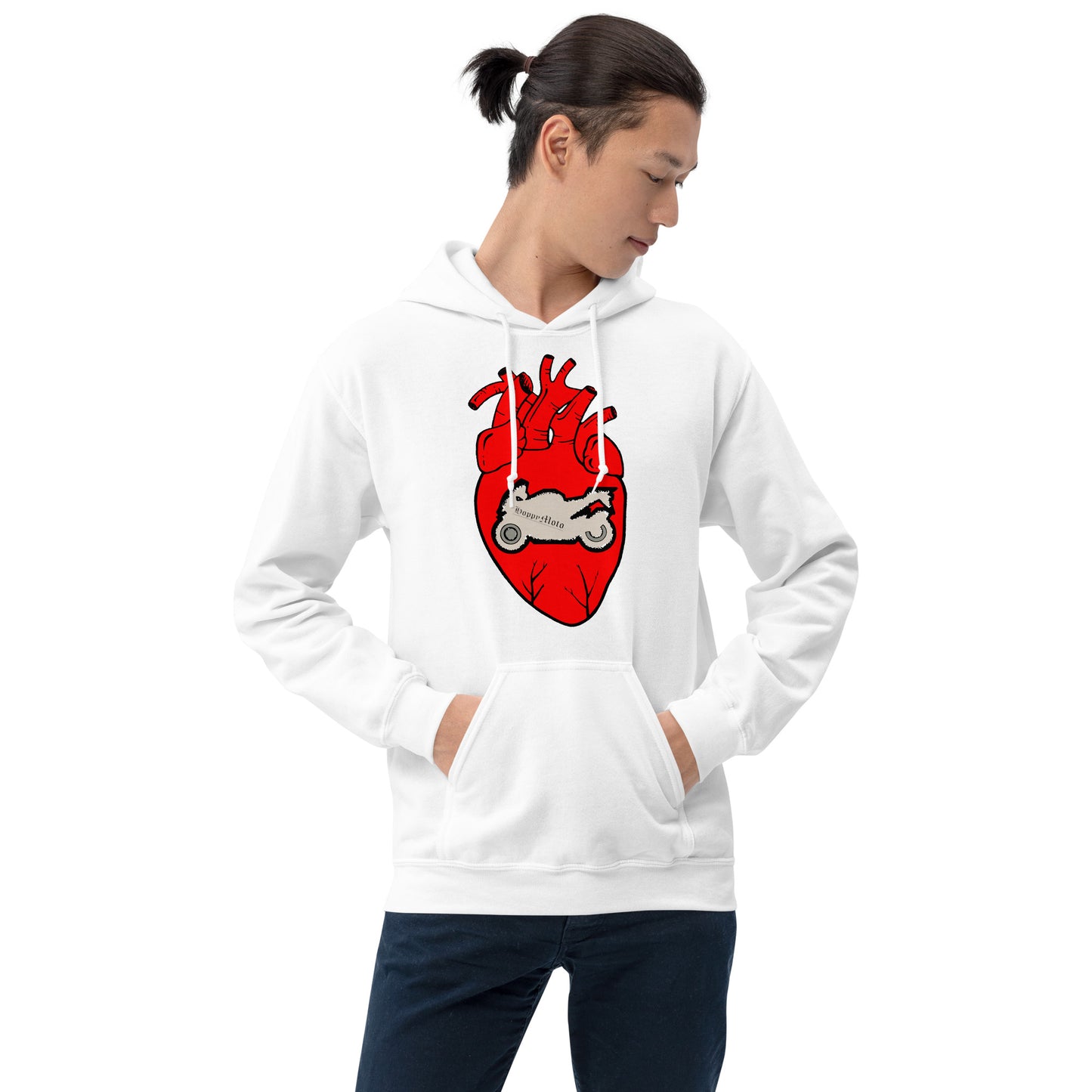 Motorcycle Love Sketch Mens Hoodie