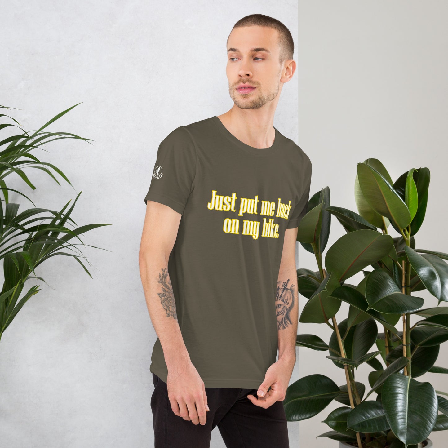 Just Put Me Back On My Bike Motorcycle Mens Womens Unisex T-Shirt