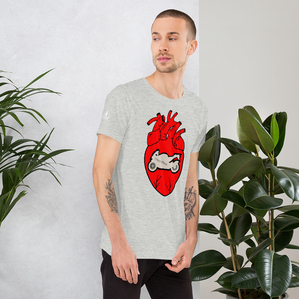 Motorcycle Love Heart T-Shirt Mens Womens Unisex