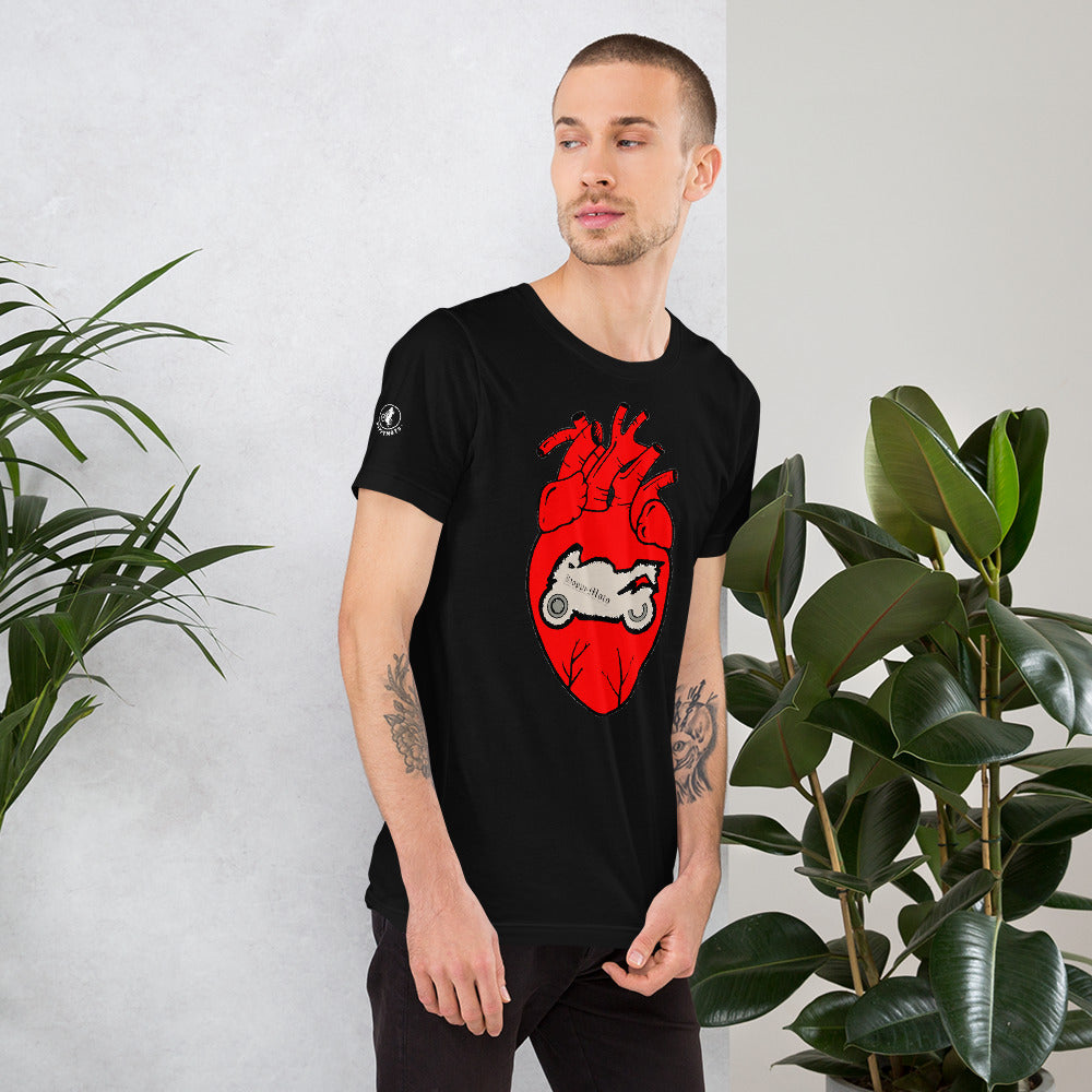 Motorcycle Love Heart T-Shirt Mens Womens Unisex