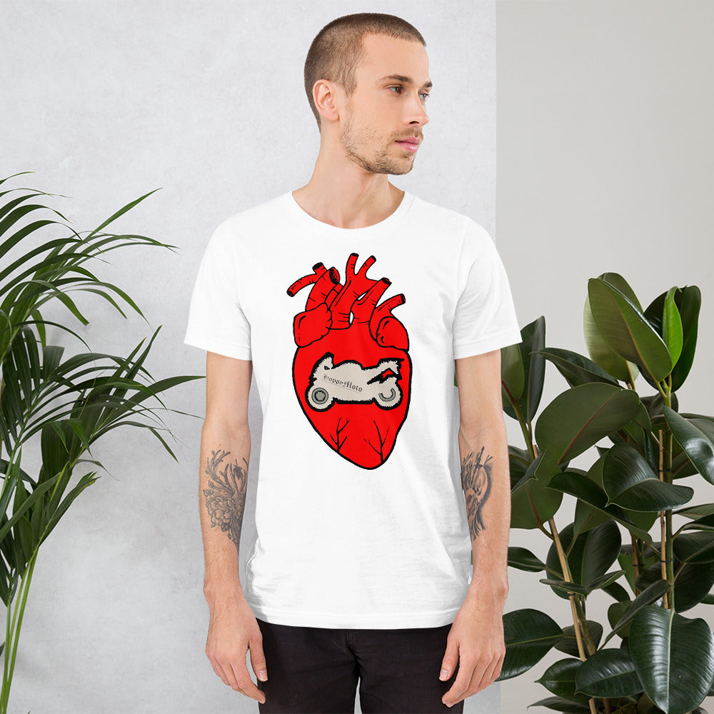 Motorcycle Love Heart T-Shirt Mens Womens Unisex