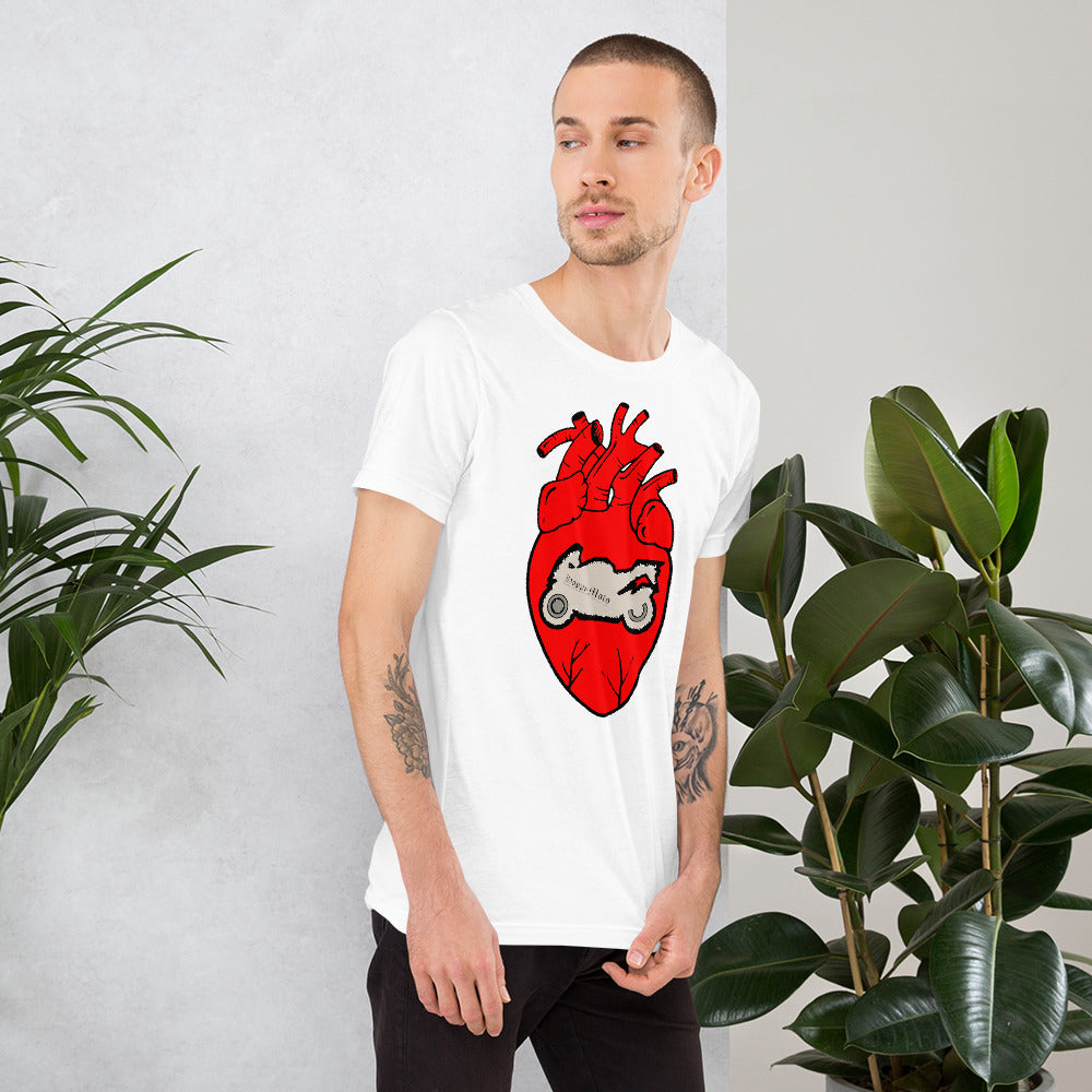 Motorcycle Love Heart T-Shirt Mens Womens Unisex