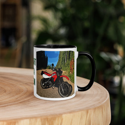 Motorcycle Motocross Biker Sasquatch Bigfoot Oregon Colorful Mug