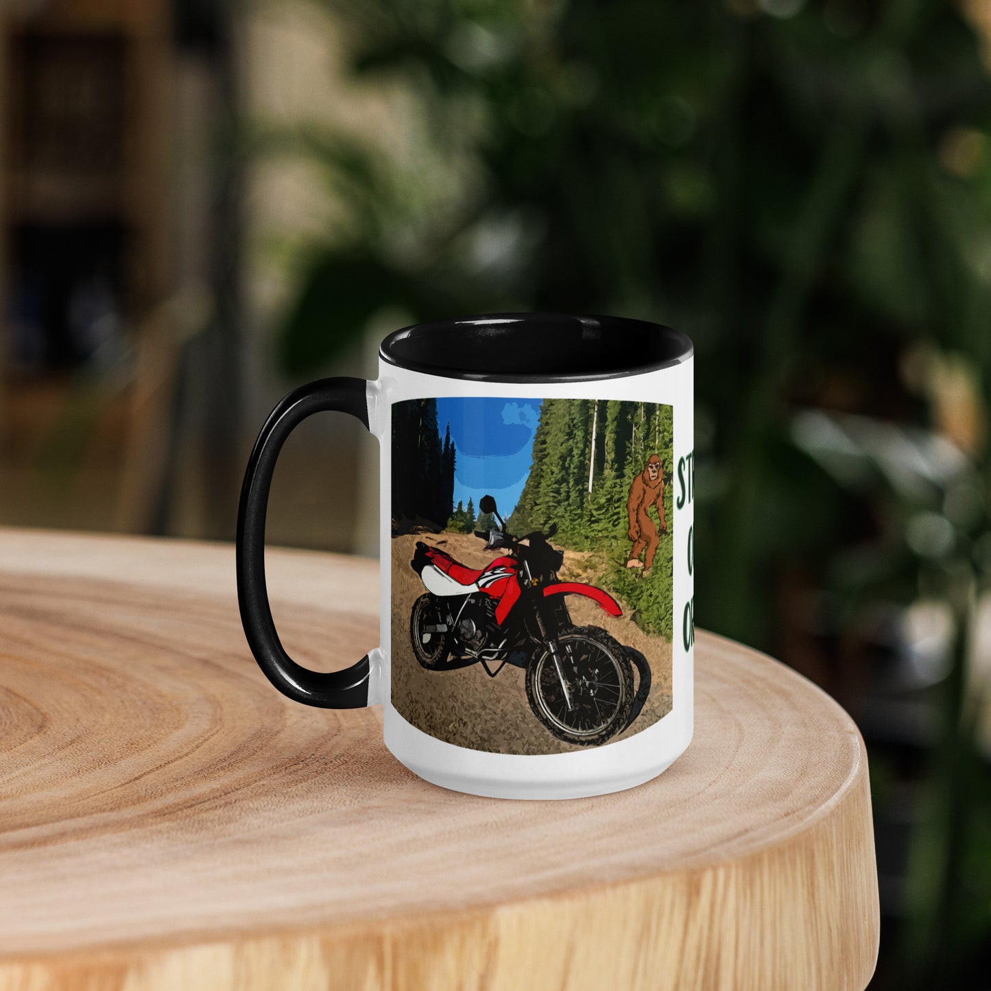 Motorcycle Motocross Biker Sasquatch Bigfoot Oregon Colorful Mug