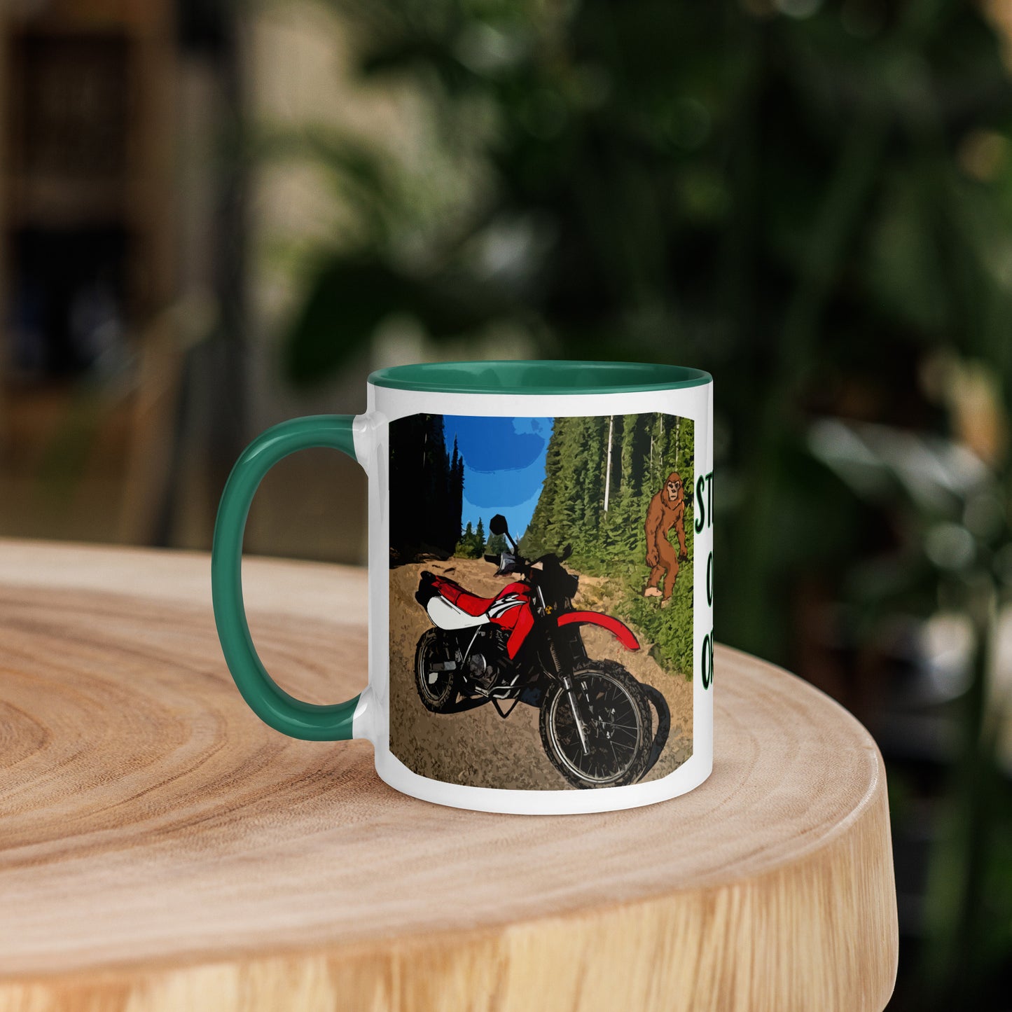 Motorcycle Motocross Biker Sasquatch Bigfoot Oregon Colorful Mug