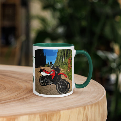 Motorcycle Motocross Biker Sasquatch Bigfoot Oregon Colorful Mug