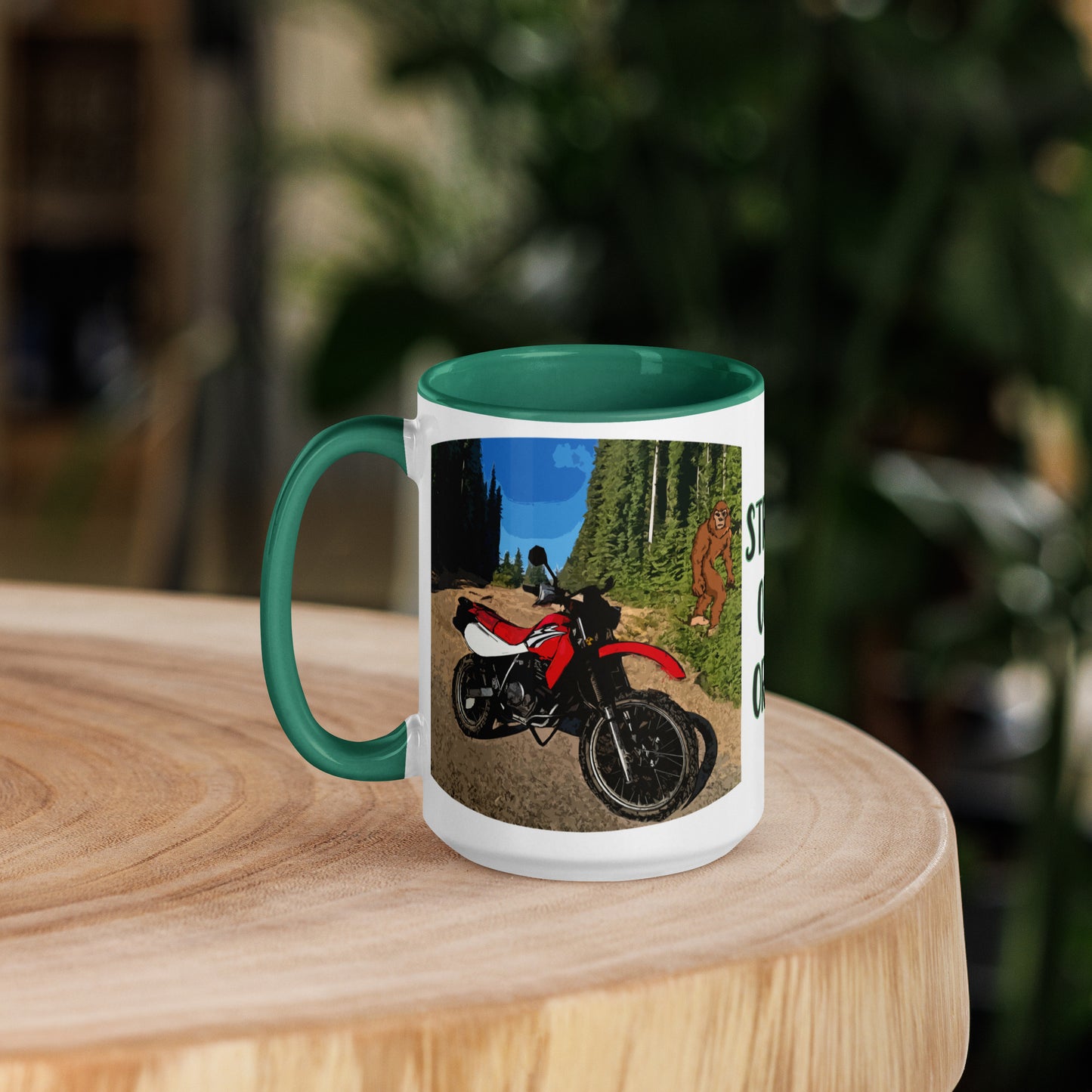 Motorcycle Motocross Biker Sasquatch Bigfoot Oregon Colorful Mug